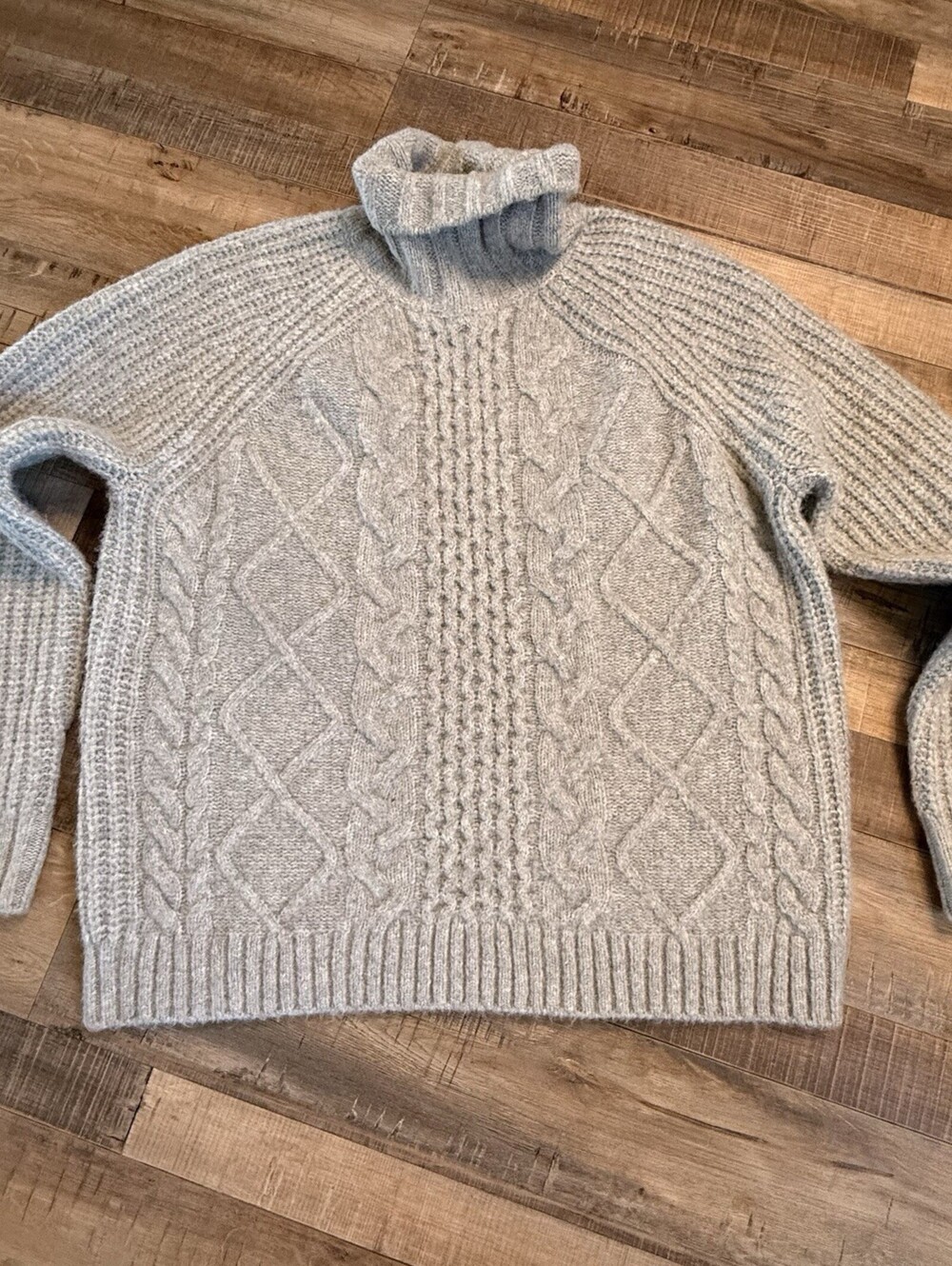 Nordstrom Sweater XS Gray Cable Knit‎ Turtleneck Pullover
